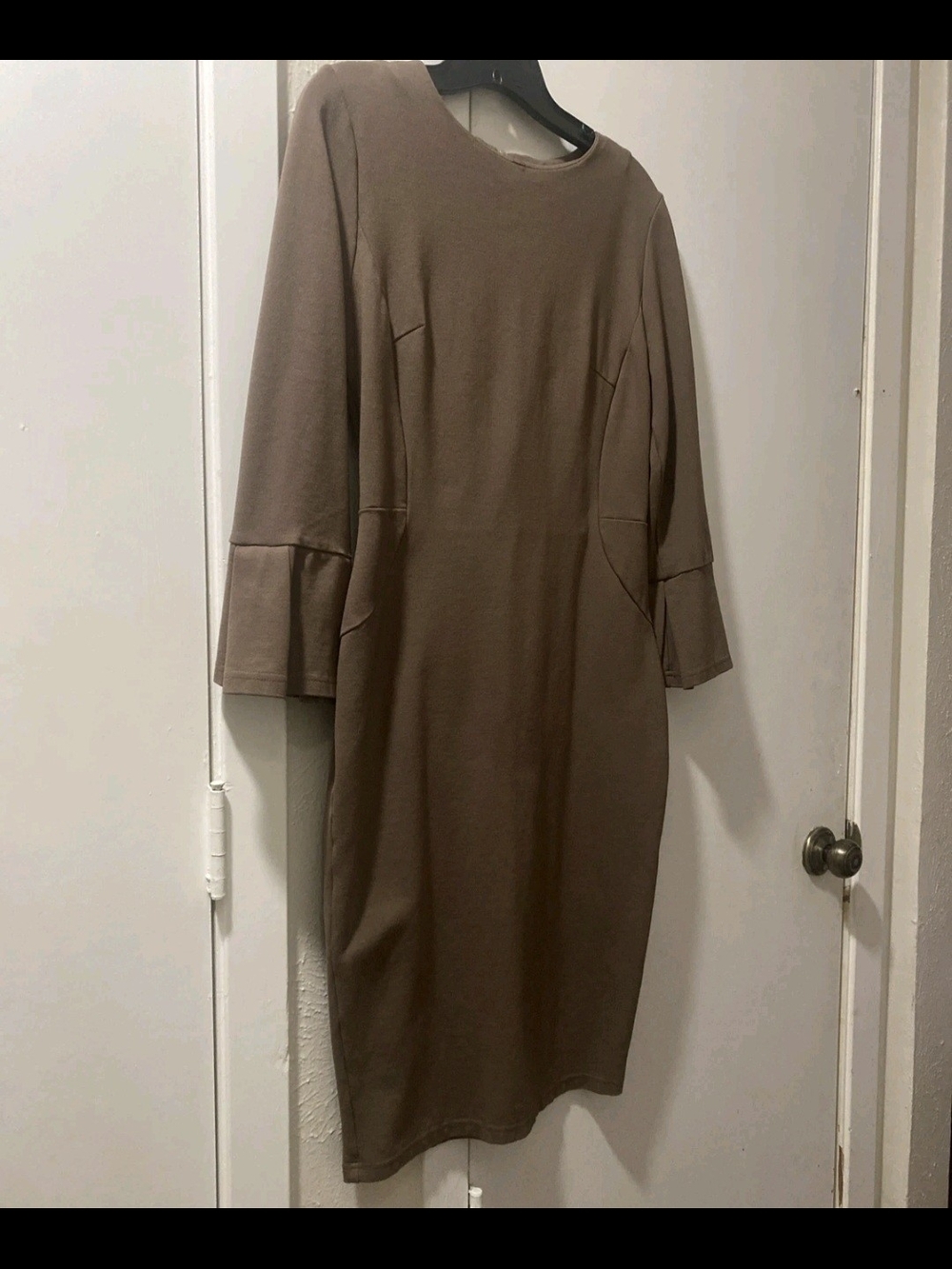 Classic Taupe Women's Shift Dress - Elegant Everyday Style
